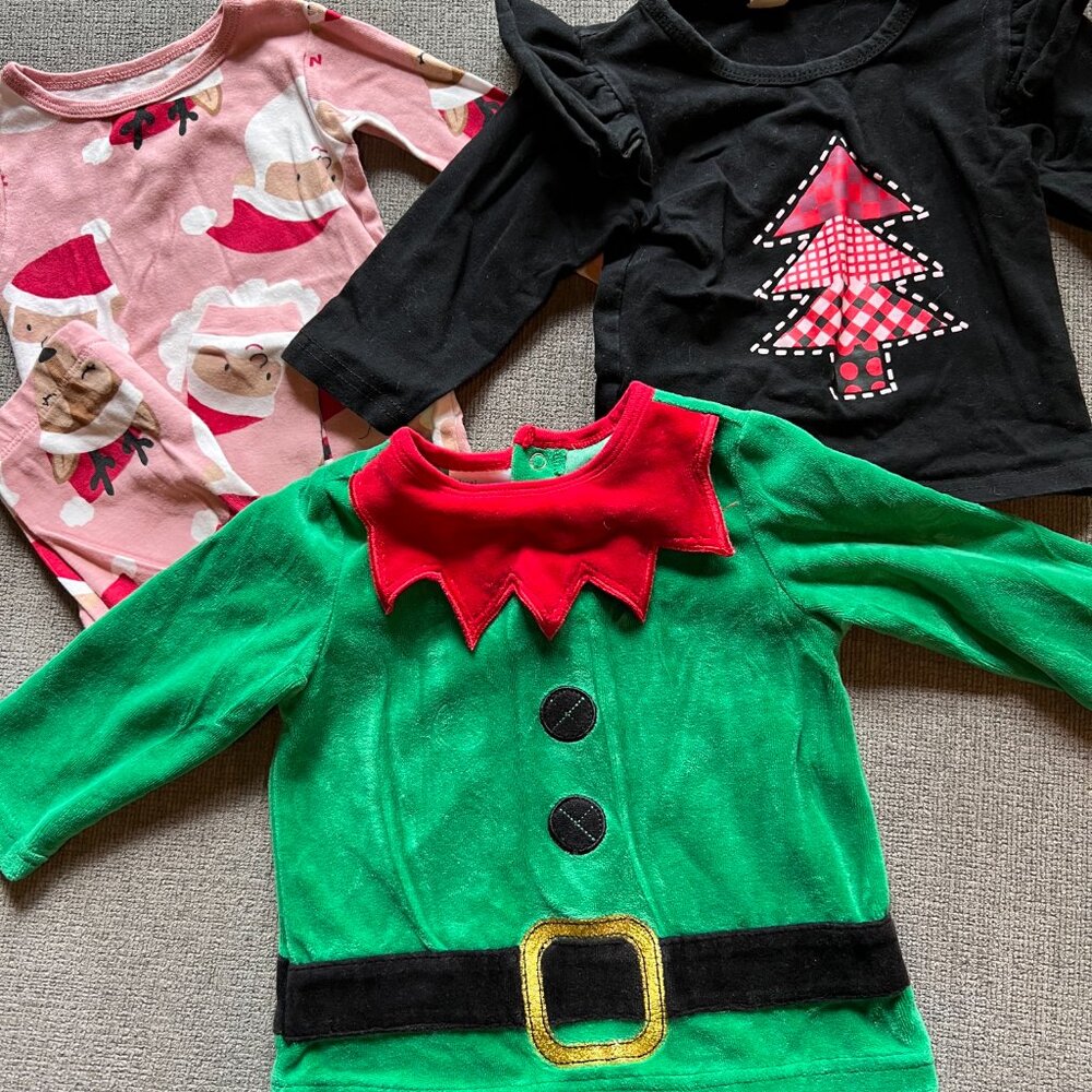 Christmas Bundle: Cozy Pajamas & Festive Shirts 12 months